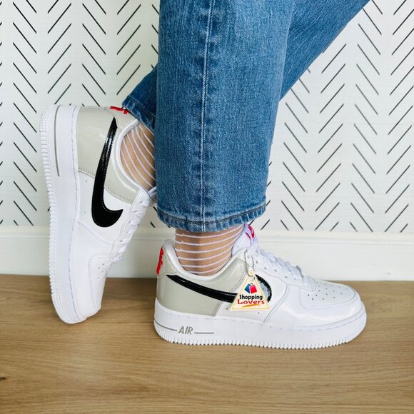 Nike Shoes - ❤️Nike  Air Force 1 07 ESS Women Retro Shoes 8.5 White Patent Leather DQ7570-001